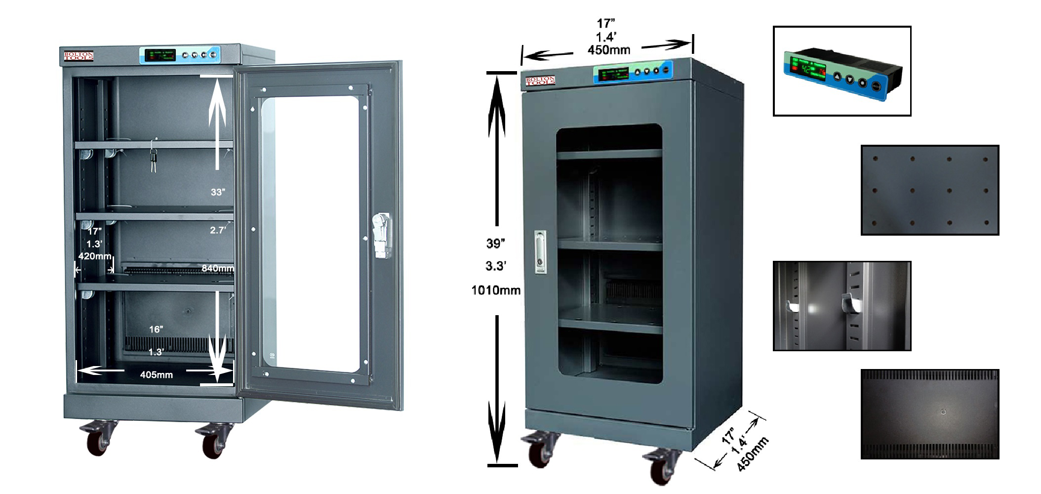 White 160L Electronic Control Low Humidity Dry Box Cabinet